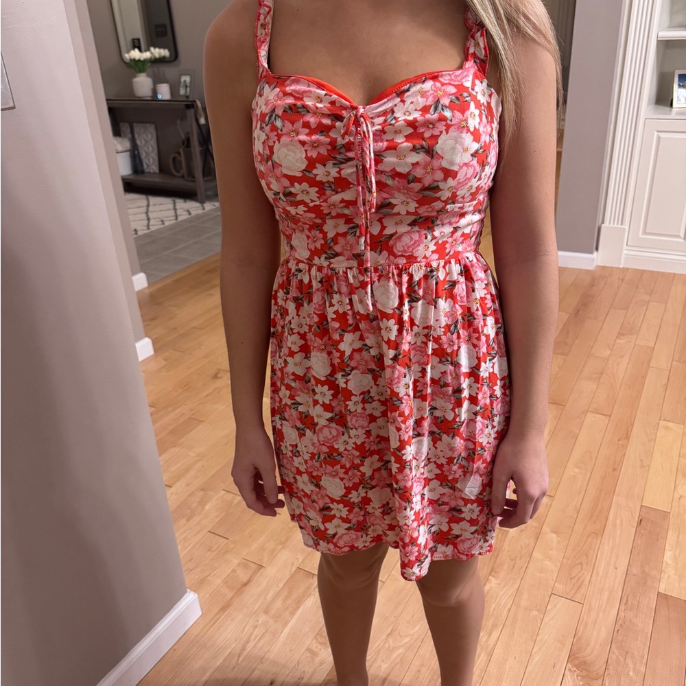 AUW Red Floral Mini Dress